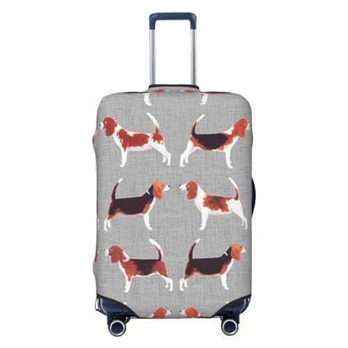 LAMAME Niedliche Giraffe bedruckte Kofferhülle Elastische Schutzhülle Waschbare Gepäckabdeckung, Beagle-Muster, XL von LAMAME