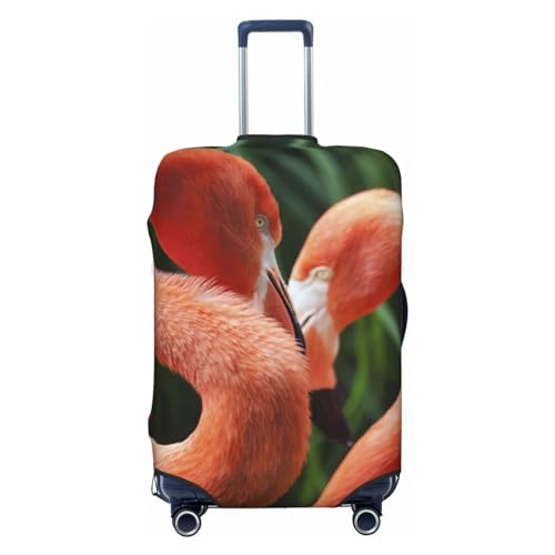 LAMAME Niedliche Giraffe bedruckte Kofferhülle Elastische Schutzhülle Waschbare Gepäckabdeckung, Flamingo, XL von LAMAME