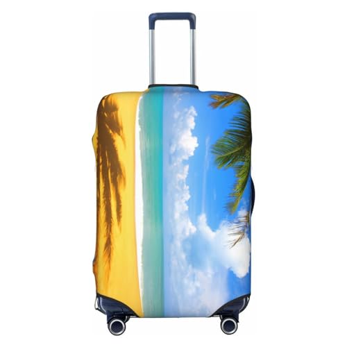 LAMAME Sunset Palm Bedruckter Kofferüberzug Elastische Schutzhülle Waschbare Gepäckabdeckung, Sonnenuntergang Palme, L von LAMAME