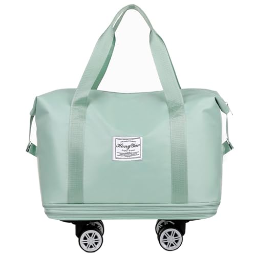 LAMDNL Faltbare Gepäcktasche, erweiterbar, mit Rolltuch, Trocken-Nass-Trennung, große Kapazität, Wochenendtasche, Gepäcktasche mit, Grün von LAMDNL