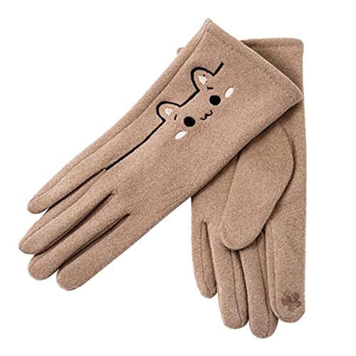 LAMDNL Warme Handschuhe für Damen, Winter-Skihandschuhe, weiche Samt-Handschuhe, Plüsch-Handwärmer, atmungsaktiv, warme Fäustlinge, Damen von LAMDNL