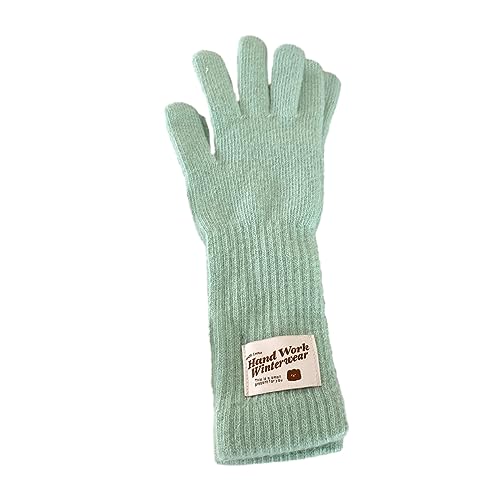 LAMDNL Winter-Strickhandschuhe mit verlängerten Handgelenkmanschetten, Vollfinger-Handschuhe, dick, Outdoor, Radfahren, Skifahren, hält warm, gestrickt, G von LAMDNL