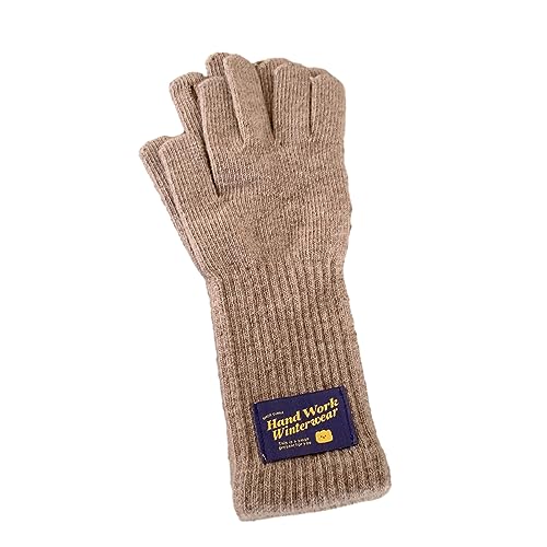 LAMDNL Winter-Strickhandschuhe mit verlängerten Handgelenkmanschetten, Vollfinger-Handschuhe, dick, Outdoor, Radfahren, Skifahren, hält warm, gestrickt, G von LAMDNL
