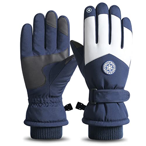Winter-Touchscreen-Handschuhe, Snowboard-, Skihandschuhe mit Fleecefutter, Handgelenk-Leinen, wasserdichte Handschuhe für Outdoor-Sport, Fleece von LAMDNL