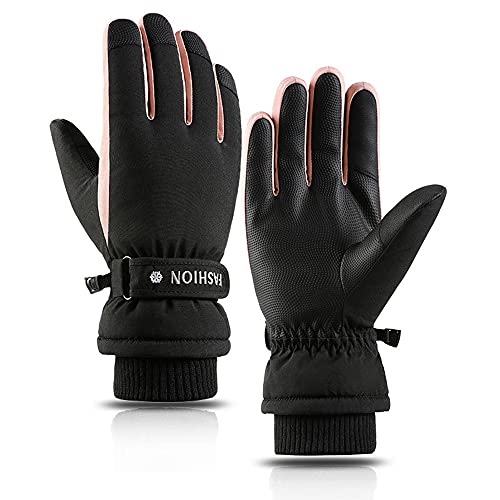 LAMOOER Winter-Thermo-Handschuhe für Damen, Touchscreen, Snowboarden, rutschfeste Handschuhe für Radfahren, Fahren, Laufen, Camping, Wandern von LAMOOER