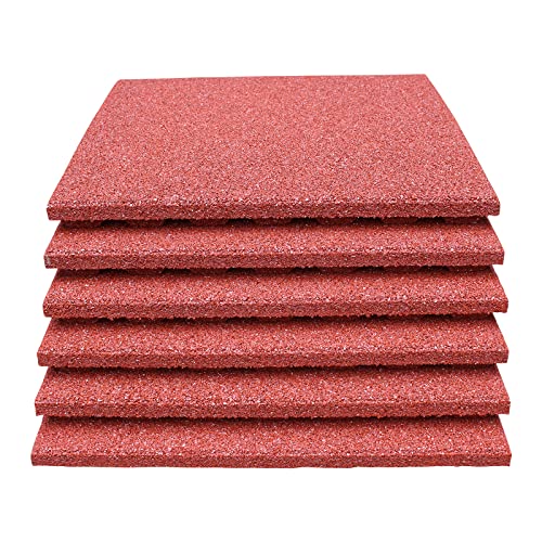 6 x Rot 50x50x4cm Fallschutzmatten Gummiplatten Fallschutzplatten Yoga Training Turnmatte Indoor Outdoor Fitness von LANDGRID