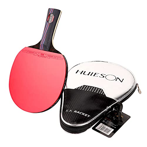 LANFIRE(huieson) Carbon Fiber Tischtennis Racket Blade Double Face Pickel-in Racket Gummi Tischtennis Bat mit Tasche Top Empfohlen (Lange（Long）) von LANFIRE(huieson)