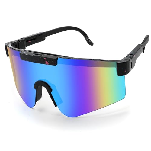 LANLANG Polarisierte Fahrradbrille für Herren Damen, Sport-Sonnenbrille für Outdoor-Aktivitäten, UV-Schutz, verstellbare Bügel, leicht, blendfrei, modisch von LANLANG