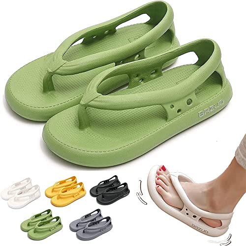 LANUUK Bazuo Sandals,2023 Summer Unisex Comfort Walking Flip Flops,Eva Thick Sole Non Slip Quick-Dry Flip-Flop,with Arch Support (39-40, Green) von LANUUK