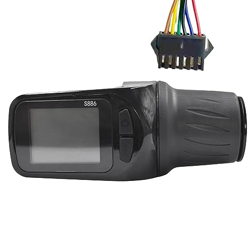 LAPOOH 24 V, 36 V, 48 V, 60 V, S886, LCD-Anzeige, verstellbar, mit Drehgasgriff für Elektroroller, Fahrrad (SM-Stecker, 6-polig) von LAPOOH