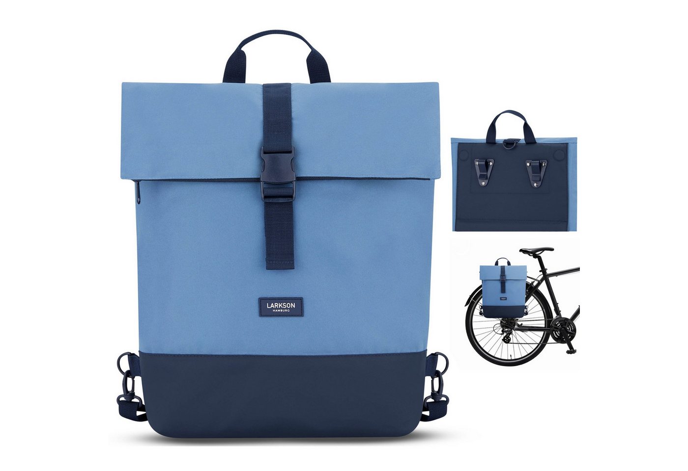 LARKSON Fahrradtasche Tammo Bike Fahrrad Rucksack Gepäckträger, Rucksack und Gepäckträgertasche, Wasserabweisend von LARKSON