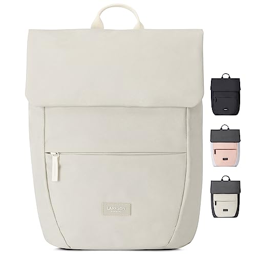 LARKSON Rucksack Damen Klein Beige - Ronja - Moderner Tagesrucksack mit Laptopfach für Uni Business City - 10L - Nachhaltig - Wasserabweisend von LARKSON