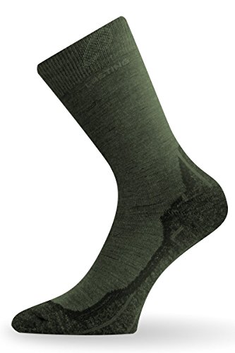 Lasting Herren Trekking Merino WHI Socke, dunkelgrün, XL von LASTING SPORT