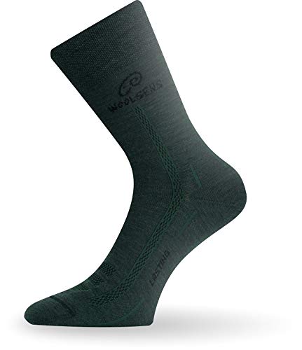 Lasting Herren Trekking Merino WLS Socke, dunkelgrün, S von LASTING SPORT