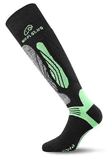 Lasting Herren Unisex Ski Merino Wool Swi Socke, schwarz/grün, m von LASTING SPORT