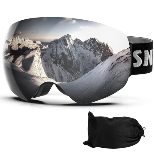 LAVOLLY Skibrille, 100% UV-Schutz, Anti-Beschlag-Skibrille, Schwarz von LAVOLLY