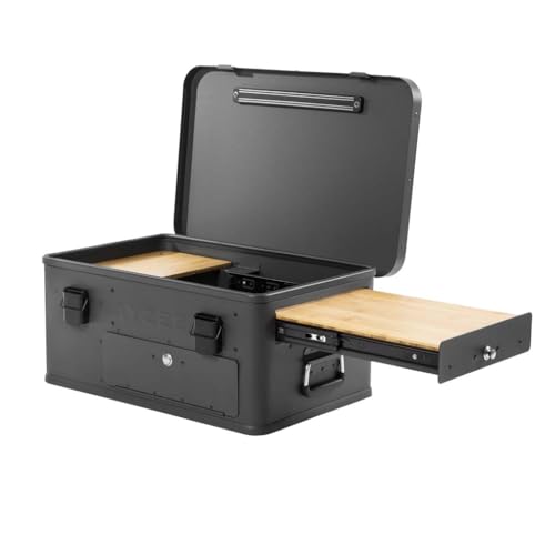 LAYZEE Box JUNIOR, Mobile Küchenbox für Fahrzeuge & Camping, Eurobox Maße 60x40x27cm (LxBxH), Kitchenbox/Campingküche 13kg aus Aluminium-pulverbeschichtet von LAYZEE