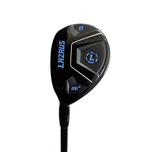 LAZRUS GOLF Premium Hybrid Golfschläger für Herren – 2, 3, 4, 5, 6, 7, 8, 9, PW Rechtshänder & Linkshänder, Graphit-Schäfte, Regular Flex (schwarze linke Hand, linke Hand, 8, schwarze Einzel) von LAZRUS GOLF