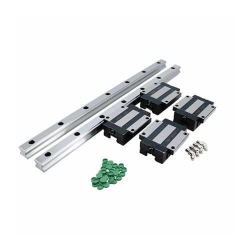 LCHJX Lineare Guide Grad P 2 PCs Hgh20/HGR20 200-2500mm Lineare Schienen + 4 PCs HGH20CA/HGW20CC-Gleitleitungen mit Brustwarze (Farbe: 2 Schienen 4 Hgh20Ca, Größe: 600 mm) von LCHJX