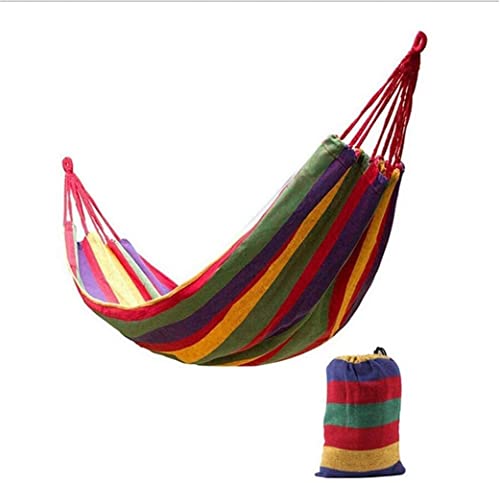 LCUVIMPEX Camping-Hängematte Hängematte 2-Personen Outdoor Canvas Multicolor 280x80cm von LCUVIMPEX