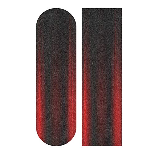 LDIYEU Schwarz Rot Skateboard Griptape rutschfest Selbstklebend Longboard Griptapes Aufkleber Griffband 33"X 9"(1pcs) von LDIYEU
