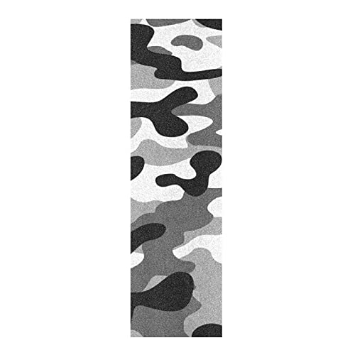 LDIYEU Schwarz Weiß Grau Camouflage Skateboard Griptape rutschfest Selbstklebend Longboard Griptapes Aufkleber Griffband 33"X 9"(1pcs) von LDIYEU