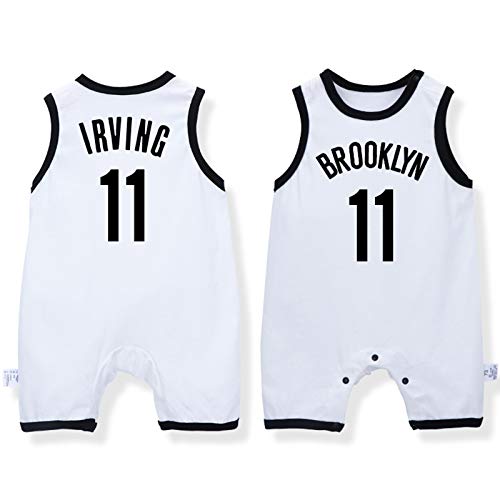 Baby Basketball Uniform, Gruppennummer, ärmellose Weste, 0-12 Monate Baumwolle James Lakers Overall,Black+White-1,80cm von LDLXDR