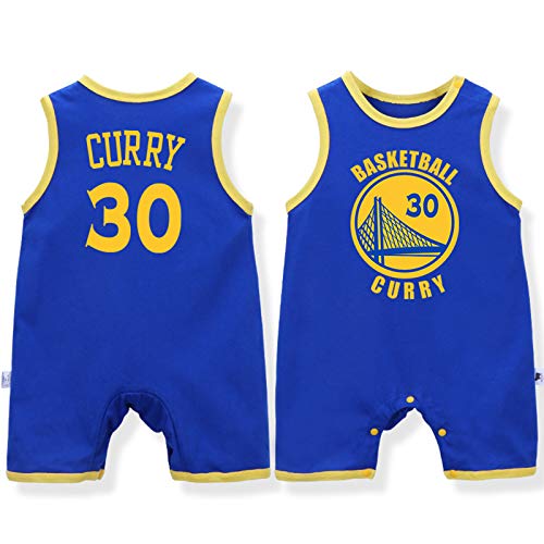 Baby Basketball Uniform, Gruppennummer, ärmellose Weste, 0-12 Monate Baumwolle James Lakers Overall,Blue-1,66cm von LDLXDR