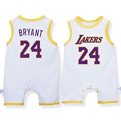 Baby Basketball Uniform, Gruppennummer, ärmellose Weste, 0-12 Monate Baumwolle James Lakers Overall,White-1,73cm von LDLXDR