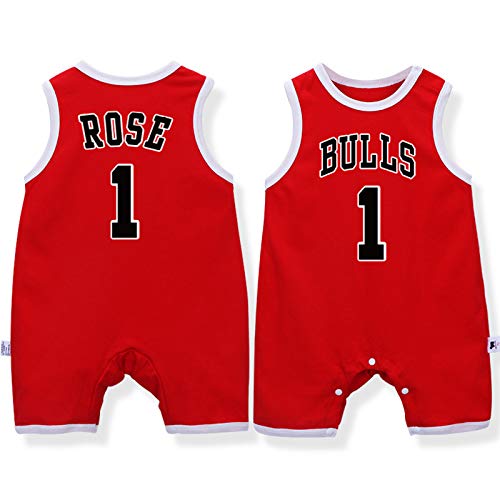 Baby Basketball Uniform, Gruppennummer, ärmellose Weste, 0-12 Monate Baumwolle James Lakers Overall,red-1,66cm von LDLXDR
