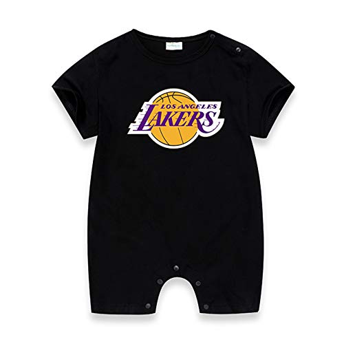 Baby-Krabbelanzug, geeignet für 0-15 Monate Alten NBN-Neugeborenen-Basketballanzug Raketenoverall James Lakers Overall,Black,59cm von LDLXDR