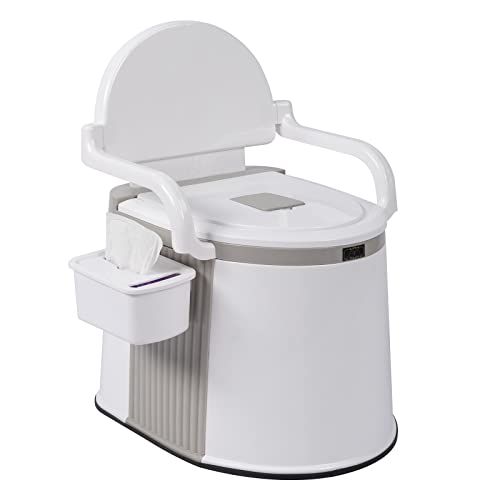 LEADZM Campingtoilette Tragbare Reisetoilette Mobile Toilette für Camping mit Sitz, Deckel, Papierhandtuchbox und Anti-Rutsch-Streifen von LEADZM