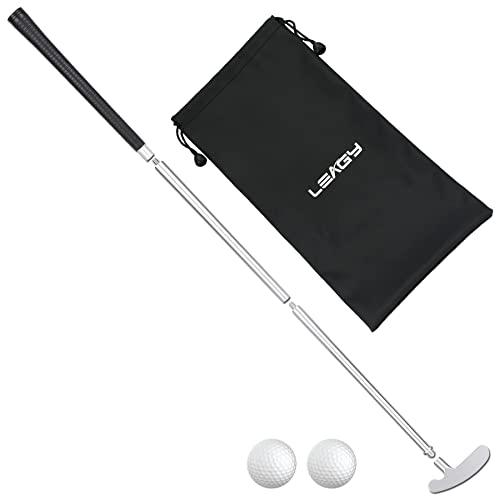 LEAGY 4-teiliger tragbarer Bester Golf-Putter für die rechte Hand oder Golf-Zwei-Wege-Putter für die Linke und rechte Hand, 2 Golfbälle isoliert auf weißem Hintergrund, 1-Pack-Golftasche von LEAGY