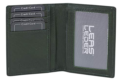 Ausweis- und Kreditkartenhülle LEAS in Echt-Leder, grün - Card-Collection von LEAS