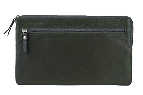 Banktasche Geldtasche LEAS in Echt-Leder, grün - Special-Edition von LEAS
