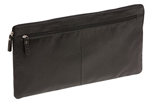 LEAS Banktasche extra groß Echt-Leder, schwarz Special-Edition 33x18x1cm (BxHxT) von LEAS