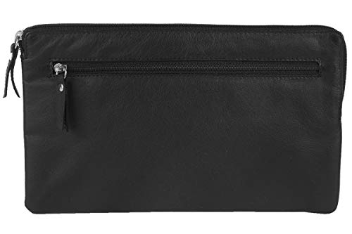 LEAS Banktasche & Geldtasche mit RFID Schutz gegen Datendiebstahl in Echt-Leder, schwarz - Special-Edition von LEAS