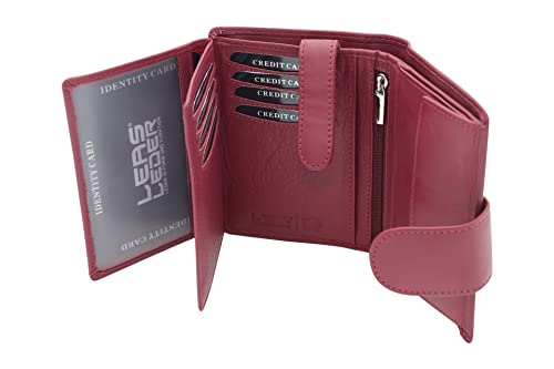 LEAS Damenbörse und Herrenbörse mit Außenriegel im Hochformat Echt-Leder, rot Special-Edition, Rot, 12,5x9cm von LEAS
