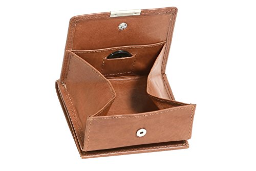 LEAS Wiener-Schachtel mit großer Kleingeldschütte RFID Schutzfolie gegen Datendiebstahl, Echt-Leder, cognac Special Edition von LEAS