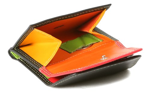 LEAS Minibörse im Wickelformat Mehrfarbig Echt-Leder, bunt Multicolore-Serie von LEAS
