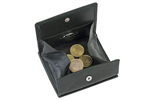 Wiener-Schachtel mit großer Kleingeldschütte LEAS, in Echt-Leder, grün - Special Edition von LEAS