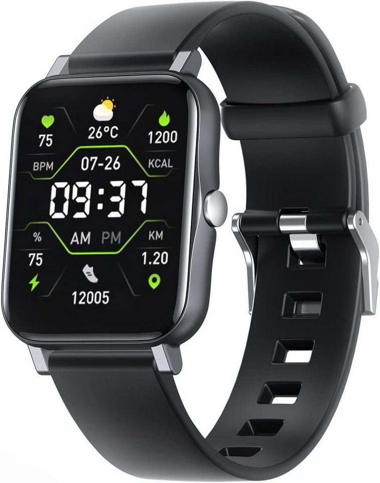 LEBEXY Smartwatch (1,69 Zoll, Android, iOS), mit Herzfrequenzmesser Blutdruckmessung Pulsuhr Kalorienzähler, IP68 von LEBEXY
