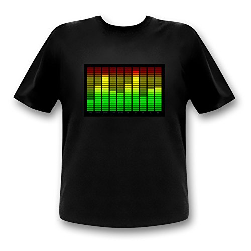 10-Kanal LED Equalizer T-Shirt Mann (XXL) Leuchtet zur Musik von LED-Fashion