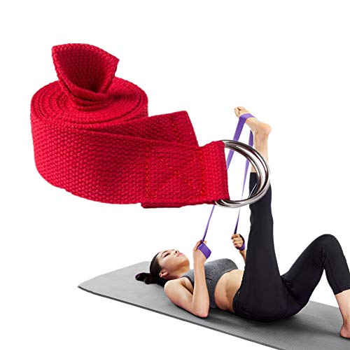 LEDDP Yoga Gurt Baumwolle Yogaband Perfekt Zum Halten Von Posen Yoga Strap Yoga Gürtel Gurt Baumwolle Yoga-Gurte Und Gürtel Flexibilitäts-Yoga-Gurt red,183cm von LEDDP