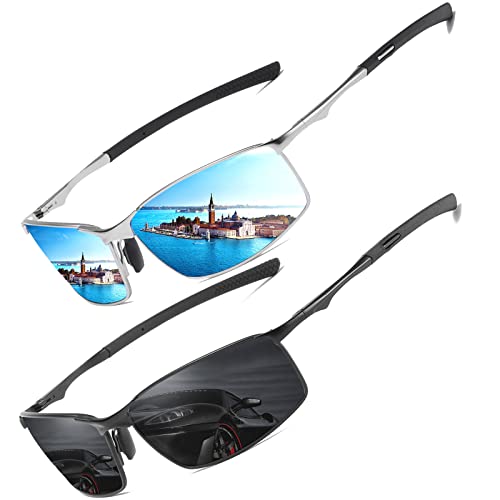 LEDING&BEST Polarisierte Pilotenbrille Sonnenbrille Herren Damen Freien Leichtgewicht Metallrahmen Angeln Golf Fahren Stilvoll Retro Flieger brille Cat 3 CE von LEDING&BEST