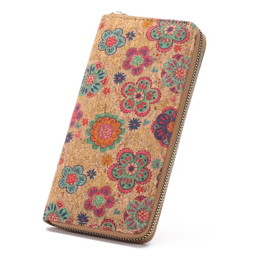 LEEXTON Große Kapazität Damen Geldbörse, Lang Retro-Stil Portmonee Gross Frauen Clutch RFID Schutz mit 8 Kartenfächer und Reißverschluss Münzfach von LEEXTON