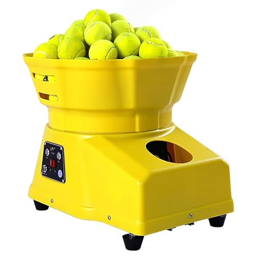 LEFAY Tragbare Tennisballmaschine, automatische Übungsausrüstung, Tennisballwerfer mit Fernbedienung, fasst 50 Tennisbälle for das Tennistraining, Aufschlagfrequenz 2,0–8,0 s von LEFAY