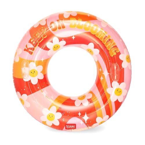 Legami - Aufblasbarer Schwimmring für Pool, Maxi-Donut für Jugendliche und Erwachsene, aufblasbares Zubehör für Meer, Strand, trägt bis zu 80 kg, Donut in Schwimmringform, Durchmesser 102 cm, Daisy von LEGAMI