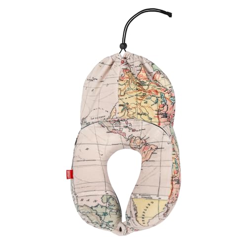 Legami - Reisekissen aus Memory-Schaum - Travel Pillow, tragbares Reise-Nackenkissen, Nackenkomfort, tragbar, ergonomisch, mit Aufbewahrungstasche, 20,3 x 30 x 13,3 cm, Weiß, Medium von LEGAMI