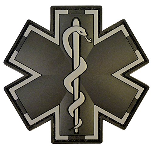 LEGEEON ACU Black EMS EMT Medic Paramedic Star of Life Morale Tactical PVC 3D Hook Patch von LEGEEON